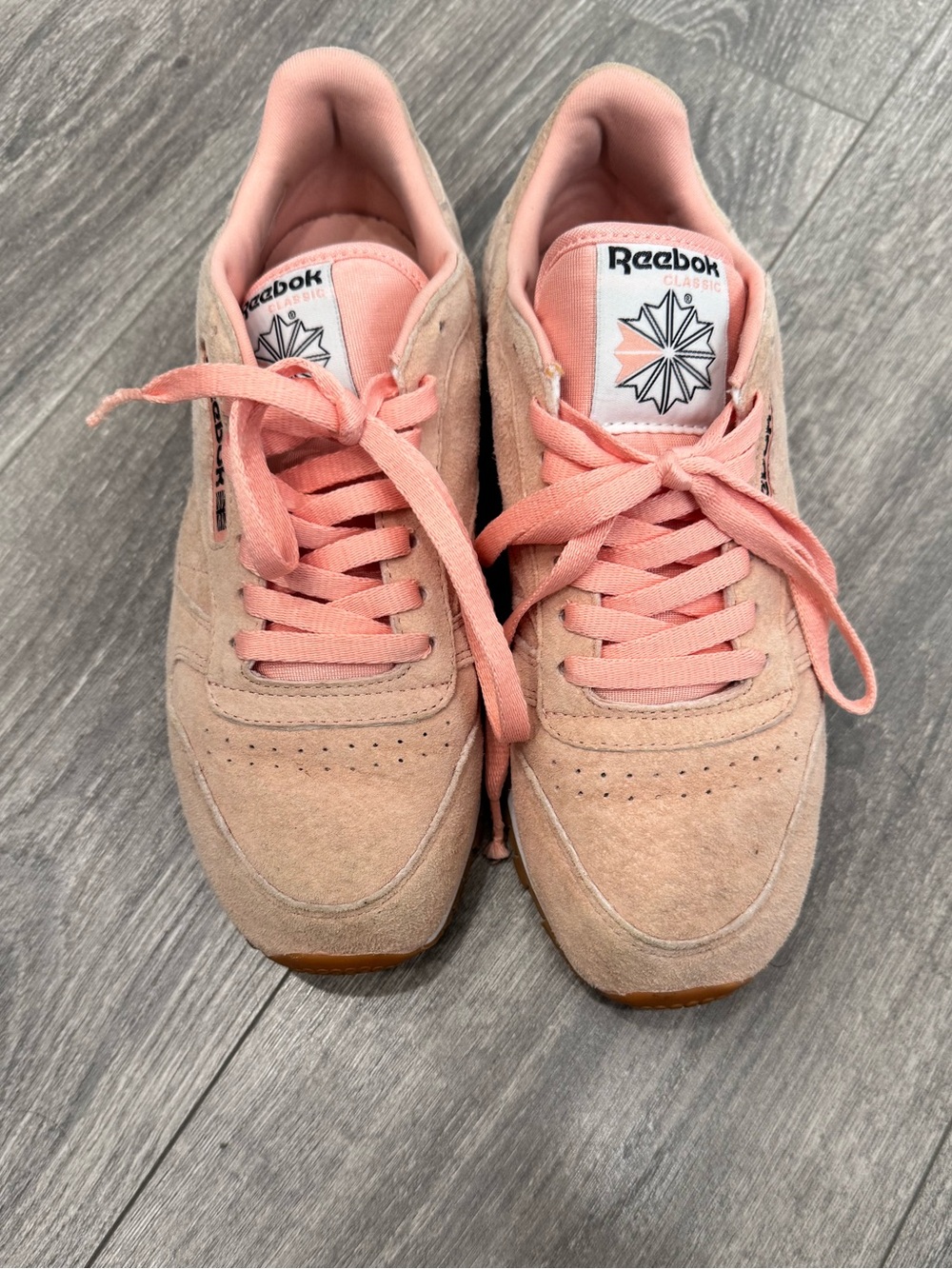 Reebok Women's Soft Pink Suede Sneakers